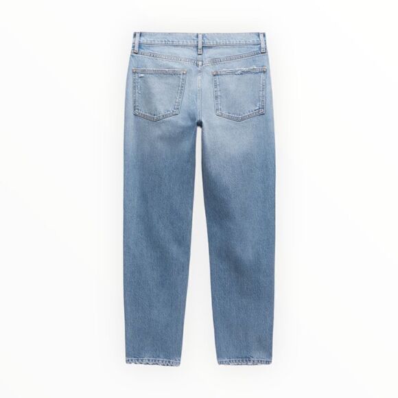 ZARA | Blue | ZW THE DISTRESSED CIGARETTE RELAXED JEANS - Picture 3 of 11
